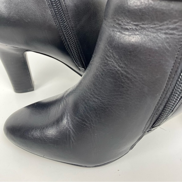 Lauren Ralph Lauren Belcia Black Leather Heeled Bootie Fringe Tassel Detail Sz 6 - Picture 9 of 16